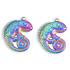 Ion Plating(IP) 201 Stainless Steel Pendants STAS-N098-119M-3