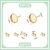 Flat Round 304 Stainless Steel Stud Earring Settings STAS-UN0060-74C-G-3
