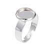 Adjustable 201 Stainless Steel Finger Rings Components STAS-G187-01S-10mm-1