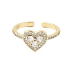 Brass Micro Pave Cubic Zirconia Cuff Rings for Women RJEW-U031-02G-2