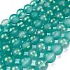 Frosted Transparent Glass Bead Strands GLAA-P065-8mm-08-2