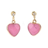 Heart Gemstone Dangle Earrings EJEW-JE05147-3