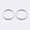 Anti-Tarnish Rhodium Plated 925 Sterling Silver Round Rings STER-F036-03P-0.6x5-2