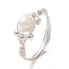Round Natural Cultured Freshwater Pearl Ring RJEW-JR00708-02-1