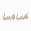 Brass Micro Pave Cubic Zirconia Peg Bails Charms KK-S356-045G-NF-1