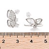 925 Sterling Silver with Cubic Zirconia Stud Earrings Findings EJEW-B038-01P-3