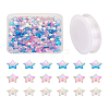 Beadthoven 480Pcs 3 Colors Star Transparent Acrylic Beads DIY-BT0001-17-21