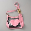 Waterproof Transparent PVC Heart Printed Shoulder Bags for Women AJEW-WH20115-03A-1