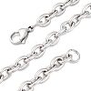201 Stainless Steel Cable Chain Necklaces NJEW-Q013-12B-P-2