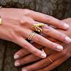 Heart 304 Stainless Steel Finger Rings for Women QD7769-2