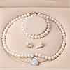 Natural Freshwater Pearl Beaded Necklace & Bracelets & Earrings Sets for Women WGE4EAE-15-1