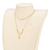 Brass Micro Pave Clear Cubic Zirconia Pendant Necklace NJEW-JN03112-01-5