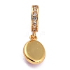 Brass Micro Pave Clear Cubic Zirconia European Dangle Charms ZIRC-L097-050C-G-3
