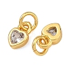 Valentine's Day Brass Micro Pave Clear Cubic Zirconia Charms KK-F941-18G-2