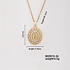 Vintage Brass Micro Pave Cubic Zirconia Oval with Human Pendant Necklace for Women GK2514-1-1