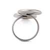 Non-Tarnish 304 Stainless Steel Open Cuff Ring Findings STAS-E124-05L-P-3