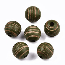 Painted Natural Wood Beads X-WOOD-T021-54B-04