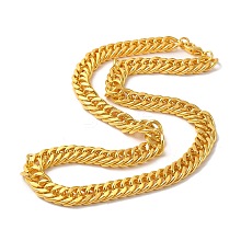 Iron Cuban Link Chain Necklaces for Women Men NJEW-A028-01C-G