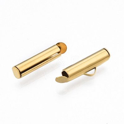 304 Stainless Steel Slide On End Clasp Tubes STAS-S115-01E-G-1