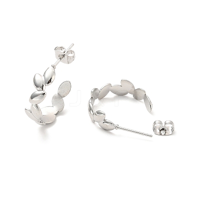 Non-Tarnish 304 Stainless Steel Leaf Wrap Stud Earring EJEW-P202-03P-1