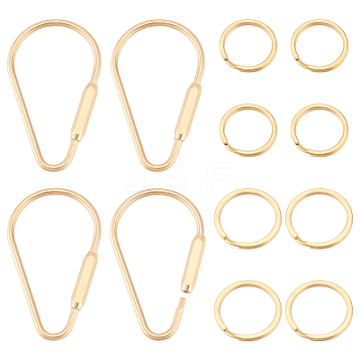 12Pcs 3 Styles Brass Keychain Clasps KK-PH0011-22-1
