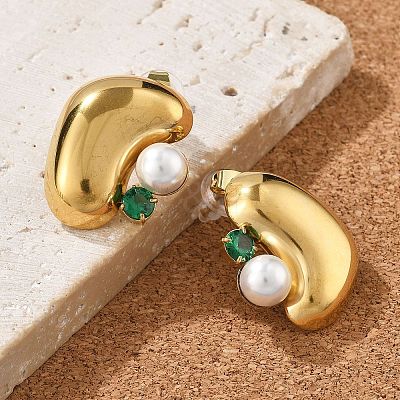 304 Stainless Steel Stud Earrings EJEW-R020-01G-02-1