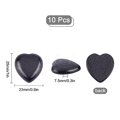 10Pcs Synthetic Blue Goldstone Cabochons G-SC0001-51A-1