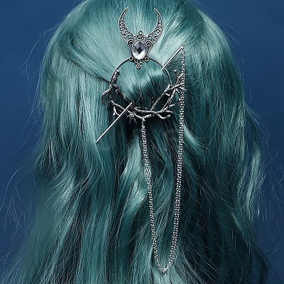 Gothic Witch Theme Branch Alloy Rhinestone Hair Cuff Pin LS-PW-WG49D80-02-1