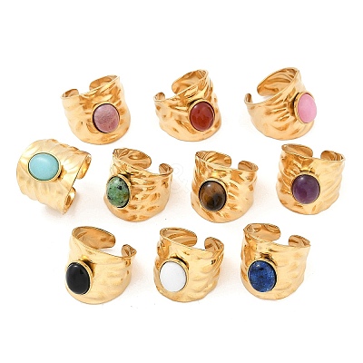 304 Stainless Steel Wide Open Cuff Rings RJEW-Z078-22G-1