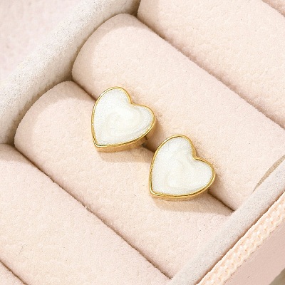 304 Stainless Steel Enamel Stud Earrings LS-EJEW-G421-01G-01-1