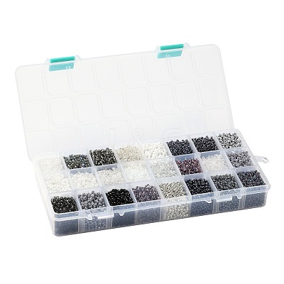 600G 24 Colors Glass Seed Beads SEED-JP0008-01-3mm-1