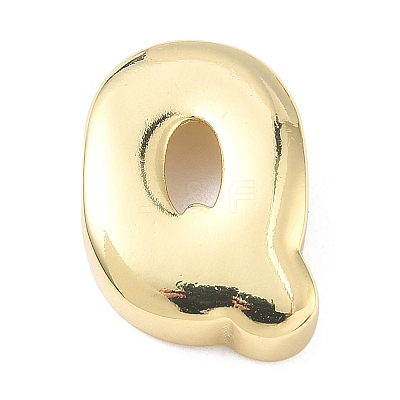 Brass Initial Beads KK-B167-27G-01Q-1