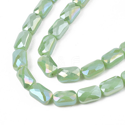 Electroplate Opaque Solid Color Glass Beads Strands X-EGLA-N002-25-A03-1
