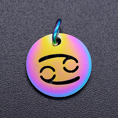 Rainbow Color Ion Plating(IP) 201 Stainless Steel Charms STAS-Q201-JN166-4-1