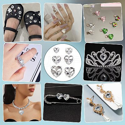94Pcs 6 Styles Glass Rhinestone Cabochons FIND-FG0003-77B-1