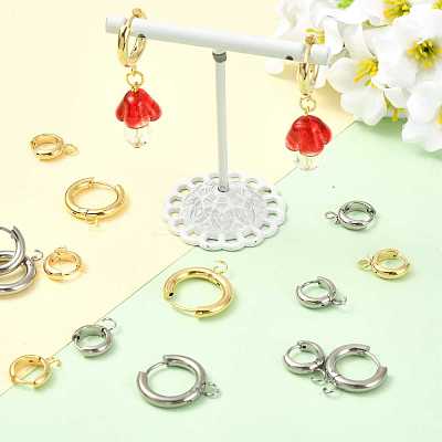 16Pcs 201 Stainless Steel Huggie Hoop Earring Findings STAS-FS0002-27A-1
