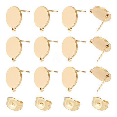 10 Pairs 304 Stainless Steel Stud Earring Findings STAS-UN0042-35-1