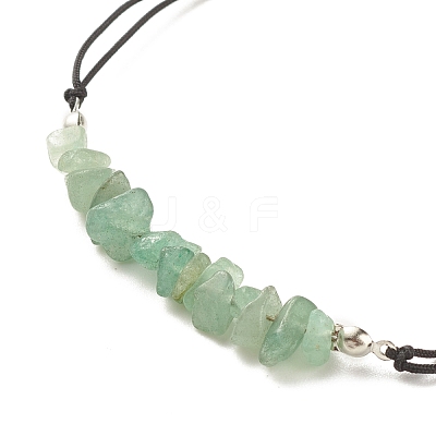 Natural Green Aventurine Chips Braided Bead Bracelet BJEW-JB08019-04-1