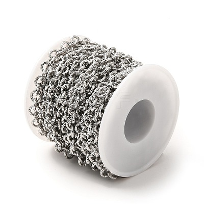 Tarnish Resistant 304 Stainless Steel Textured Cable Chains STAS-B040-02P-1