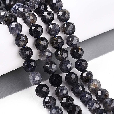 Natural Cordierite/Iolite/Dichroite Beads Strands G-S345-8mm-27-1