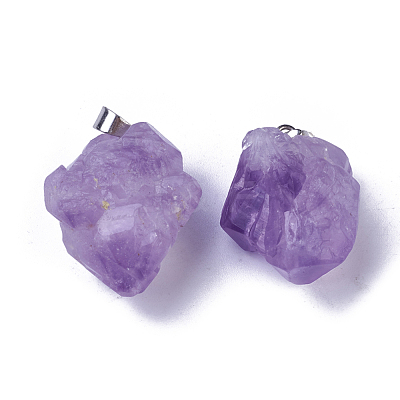 Natural Amethyst Pendants G-G779-01P-1