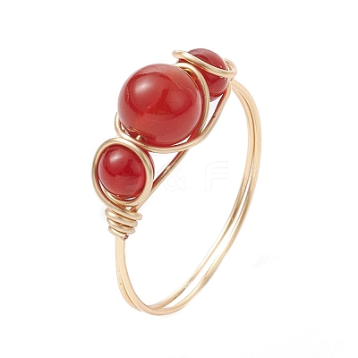 Natural Mixed Gemstone Finger Rings RJEW-JR00605-1