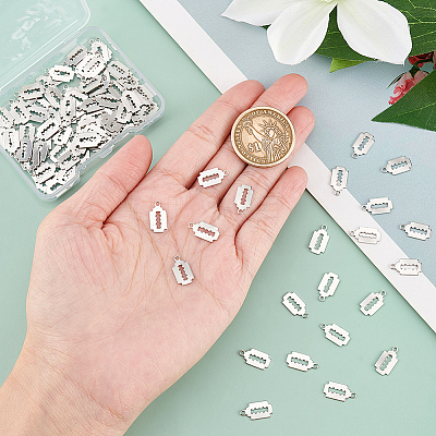 100Pcs 201 Stainless Steel Charms STAS-DC0011-83-1