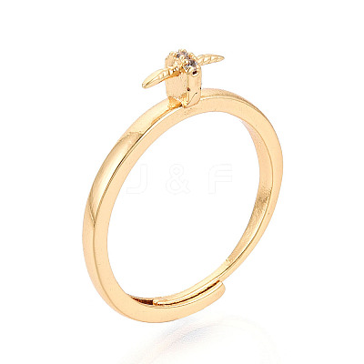 Brass Micro Pave Cubic Zirconia Cup Peg Ring Settings KK-T076-07G-1