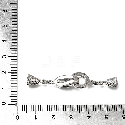 Brass Micro Pave Clear Cubic Zirconia Fold Over Clasps CU-CBA4292-02P-1