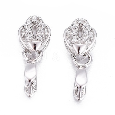 Anti-Tarnish Rhodium Plated 925 Sterling Silver Pendant Bails STER-L058-021P-1