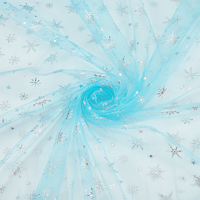 Snowflake Pattern Nylon Fabric DIY-WH0084-85C-1
