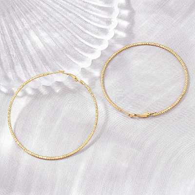 304 Stainless Steel Big Hoop Earrings with 316 Surgical Stainless Steel Pins for Women SA-CBAB549-01G-1