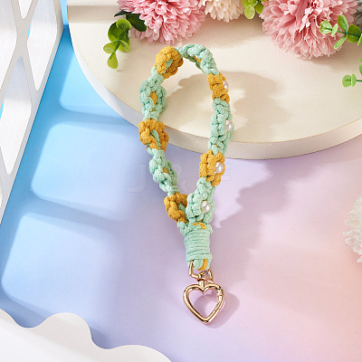 Cotton Braided Flower Pendant Decorations AJEW-TAC0030-032G-05-1