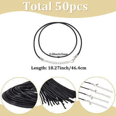 50Pcs Imitation Leather Round Cord Necklace Making NJEW-SC0001-89C-1